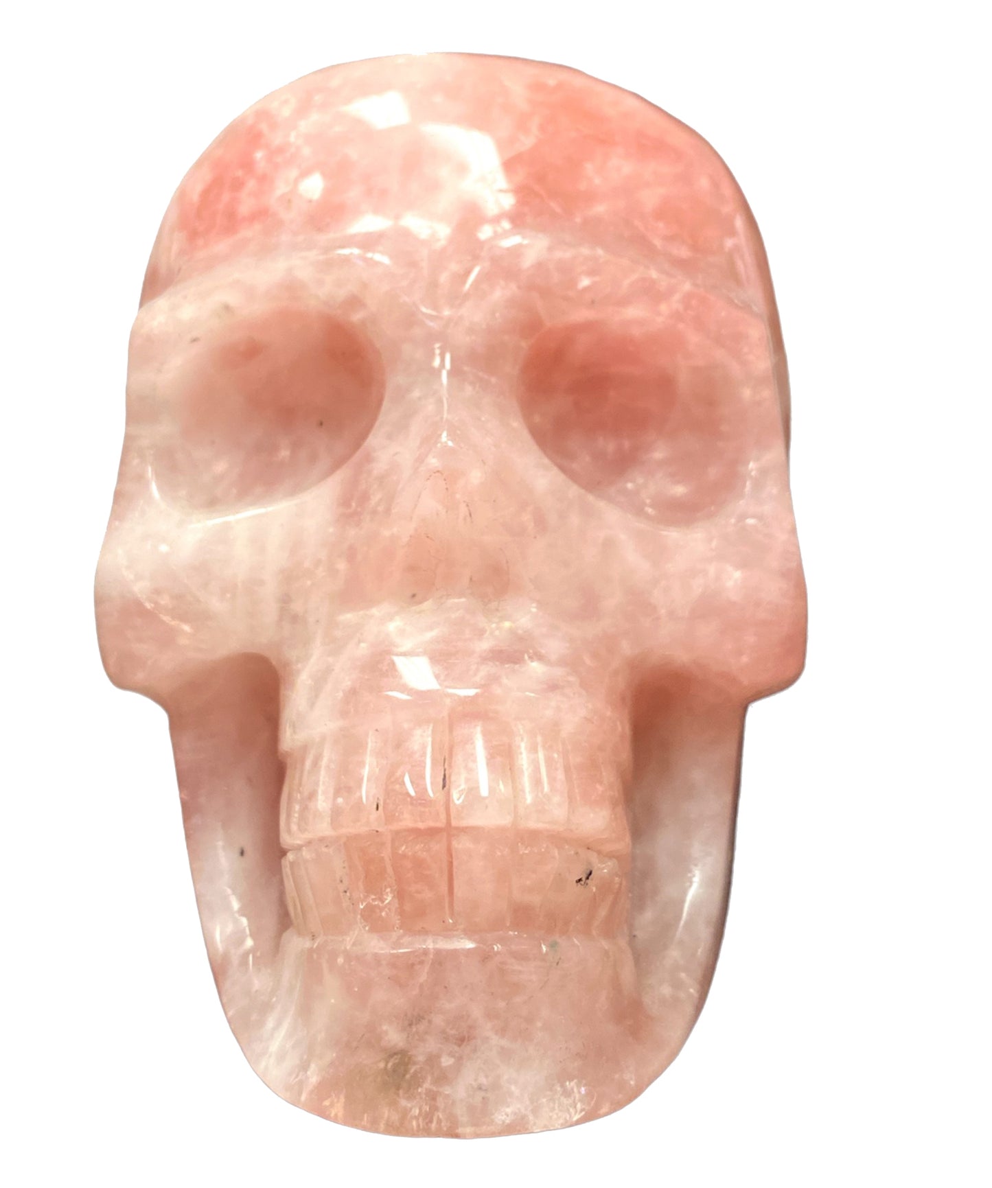 SKULL - Rose Quartz - Large 4 inch - China - NEW722