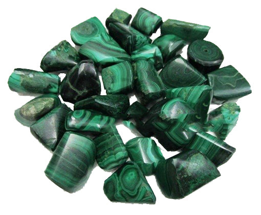 Malachite Tumbles Hand Polished Stones 25 to 35mm - 500 Grams India - NEW1020