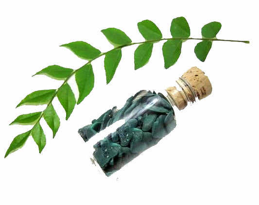 Malachite Chips GEMSTONE BOTTLE with Cork - 40g - 50mm - NEW422