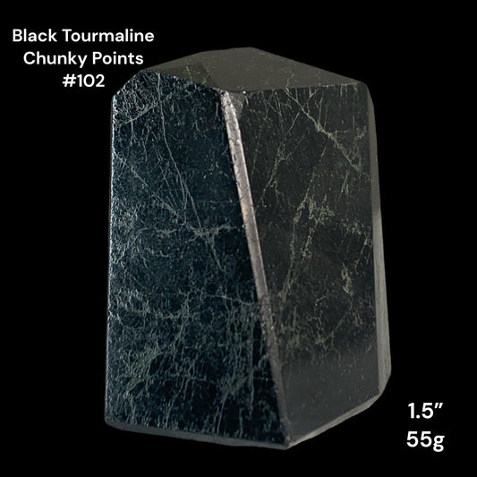 Black Tourmaline Chunky Points - 1.5 inch - 55g