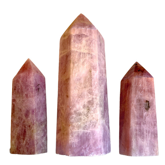 Kunzite - Polished Points - 40 - 115mm - Price per gram Example 70g $28.00 - China - NEW1021 - Cleanser of negative energy