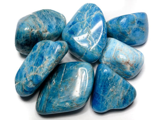 Apatite Blue Tumbled Stones - Medium 20 - 30 mm - 1  LB - Madagascar