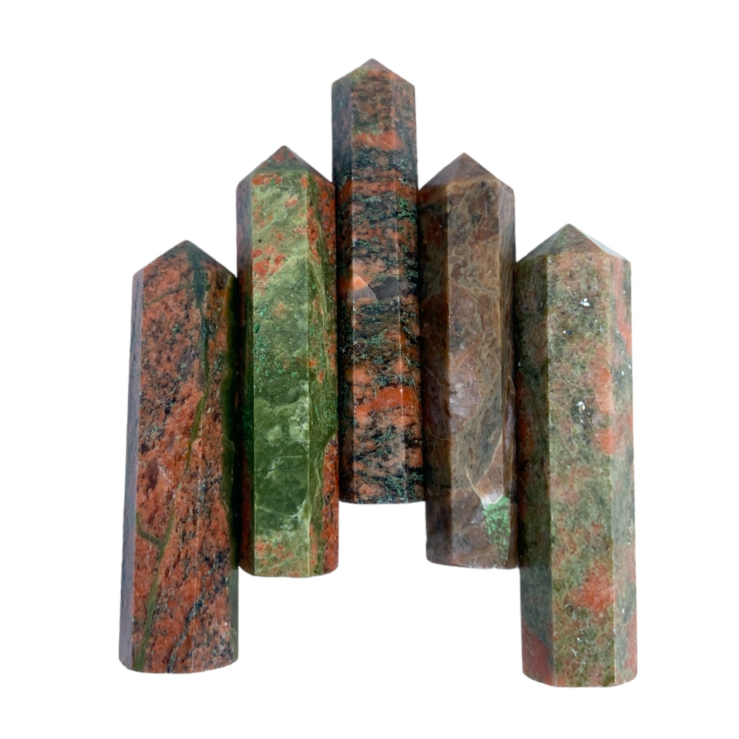 Unakite - 35mm - Single Terminated Pencil Points - (retail purchase as singles, wholesale min order 5) - NEW1221 - India