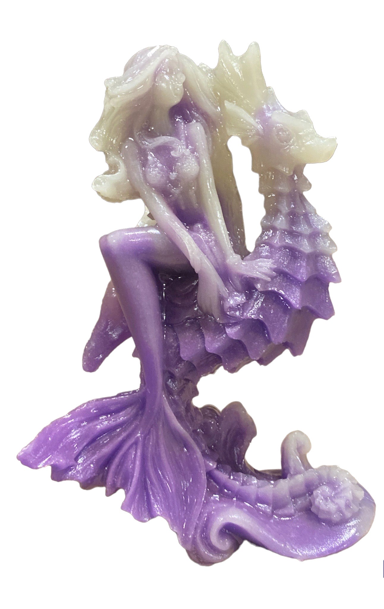Tall Mermaid Statue - Purple Luminous Resin - 5.75 inches - 15cm - China - NEW1022