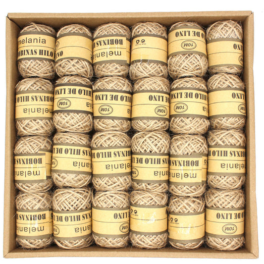 Linen Hemp Rope - Natural - Box size 25x25x4.5cm - 24 Per Box - 10 meters - NEW1120
