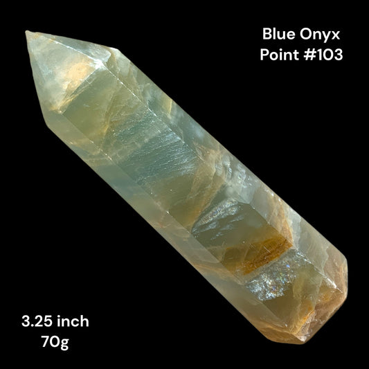 Blue Onyx - 3.25 inch - 70g - Polished Points