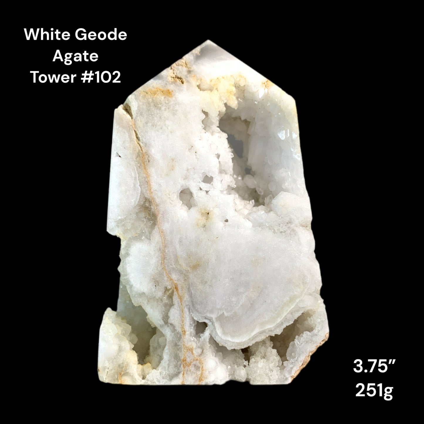 White Geode Agate - 3.75 inch -251g - China - NEW822 - Polished Towers Points