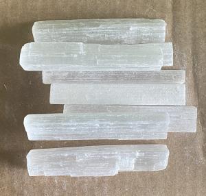 SELENITE Unpolished Raw Wands Sticks 3.5 inch approx - 1 LB. - India - NEW221