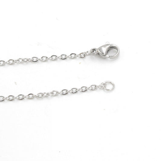 Stainless Steel Chain Necklace 2mm - Length: 50cm 19.6 inch Weight: 4Grams (Packed in 10's)