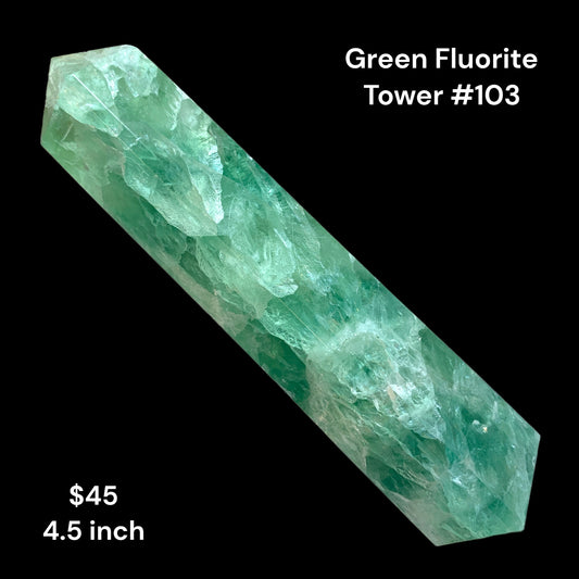 Fluorite Green - 4..5 inch - 135g - Polished Towers