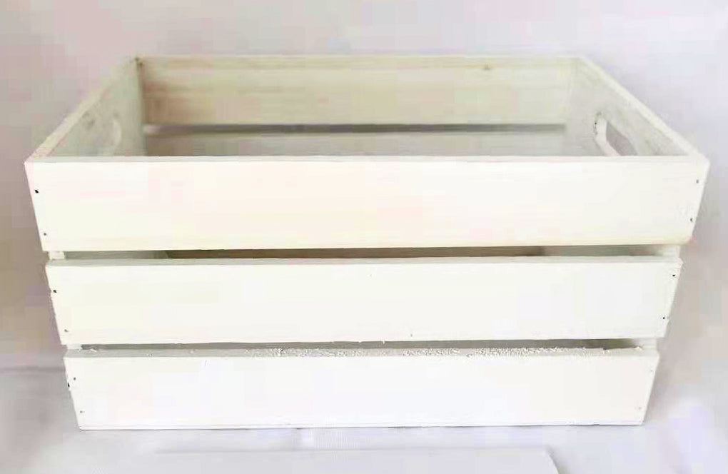 White Paulownia Wood Crate 12 x 8.25 x 6 inch deep - Fits a 25 x 30 Basket Bag