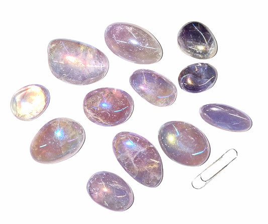 Amethyst  RAINBOW AURA Tumbled Stones - AA - Medium - 20 - 30 mm - 1 lb. - China