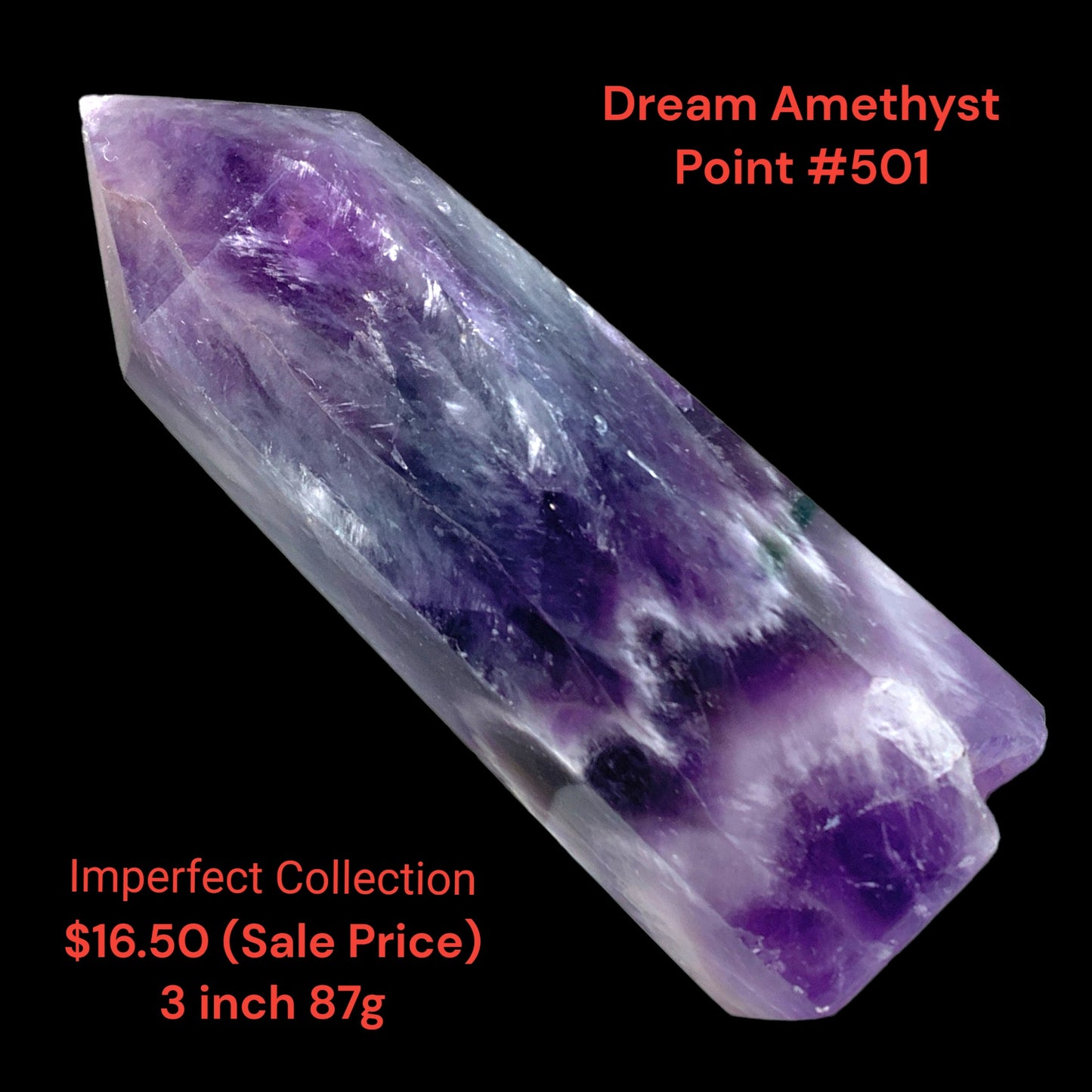 Amethyst - Dream Amethyst - 3 inch- 87g - Polished Points