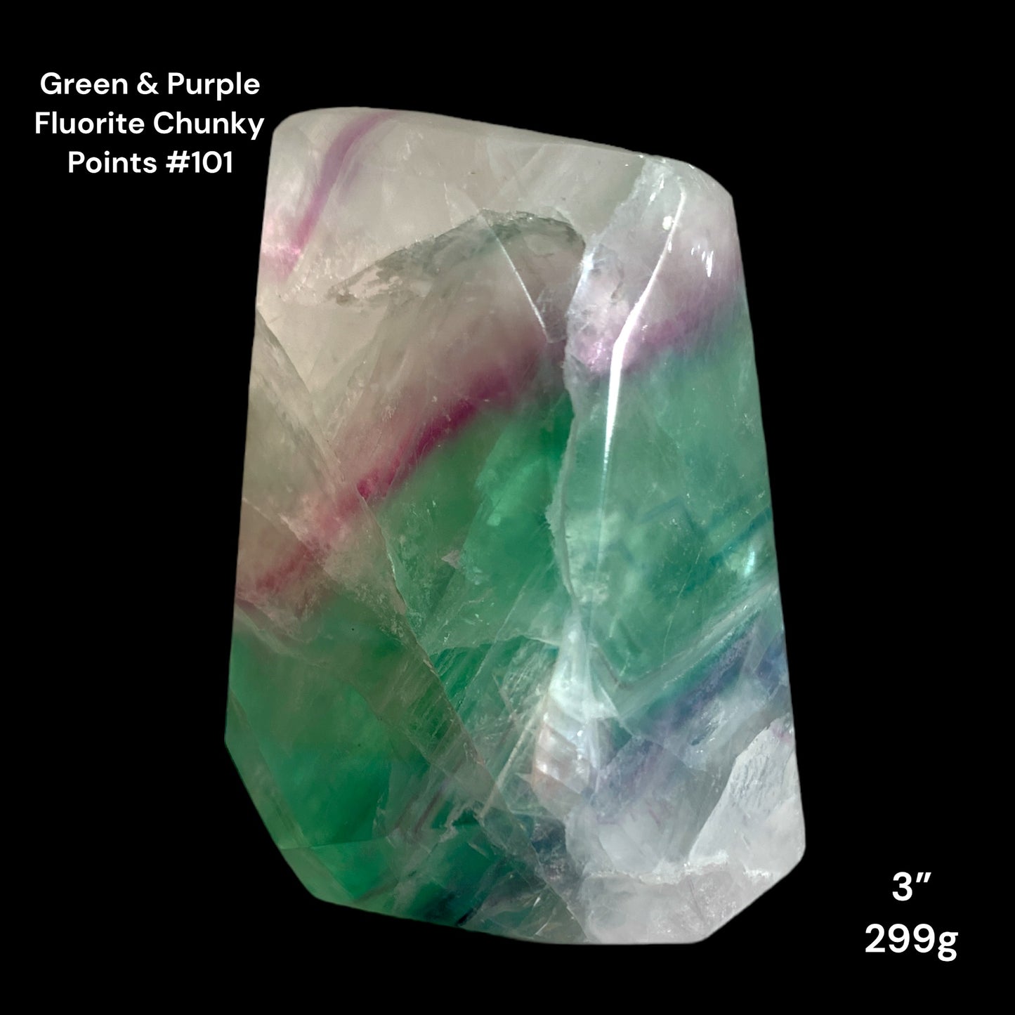 Fluorite Purple & Green Chunky Points - 3 inch -299g - Polished Points