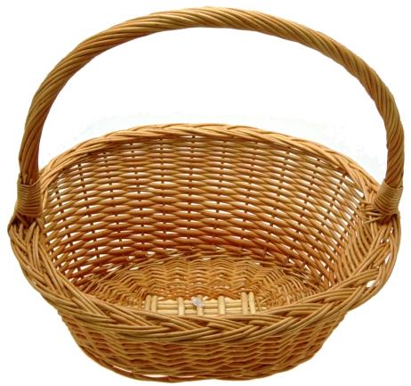 WILLOW  OVAL BASKET SLOPED - NATURAL -  LARGE