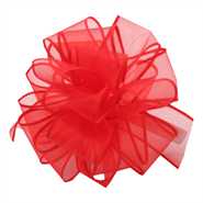 Sheer Spring Wired Ribbon - Red/Red Edge - 1.5 inches x 50 yards ...