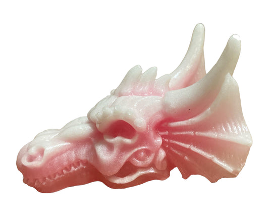 Tête de dragon - Résine lumineuse rose pastel - 3,5 x 2,5 pouces - Chine - NEW1022