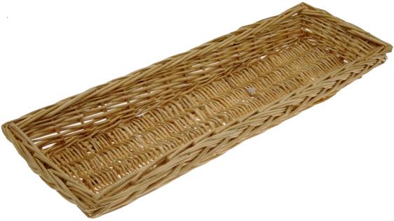 Plateau rectangle WILLOW avec bord tressé - 24 x 8,5 x 3 pouces de profondeur - par commande spéciale uniquement