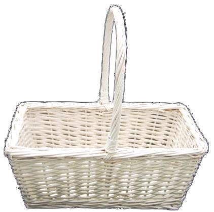 WILLOW RECT PLANTER BASKET  2-6 inch POTS   WHITE