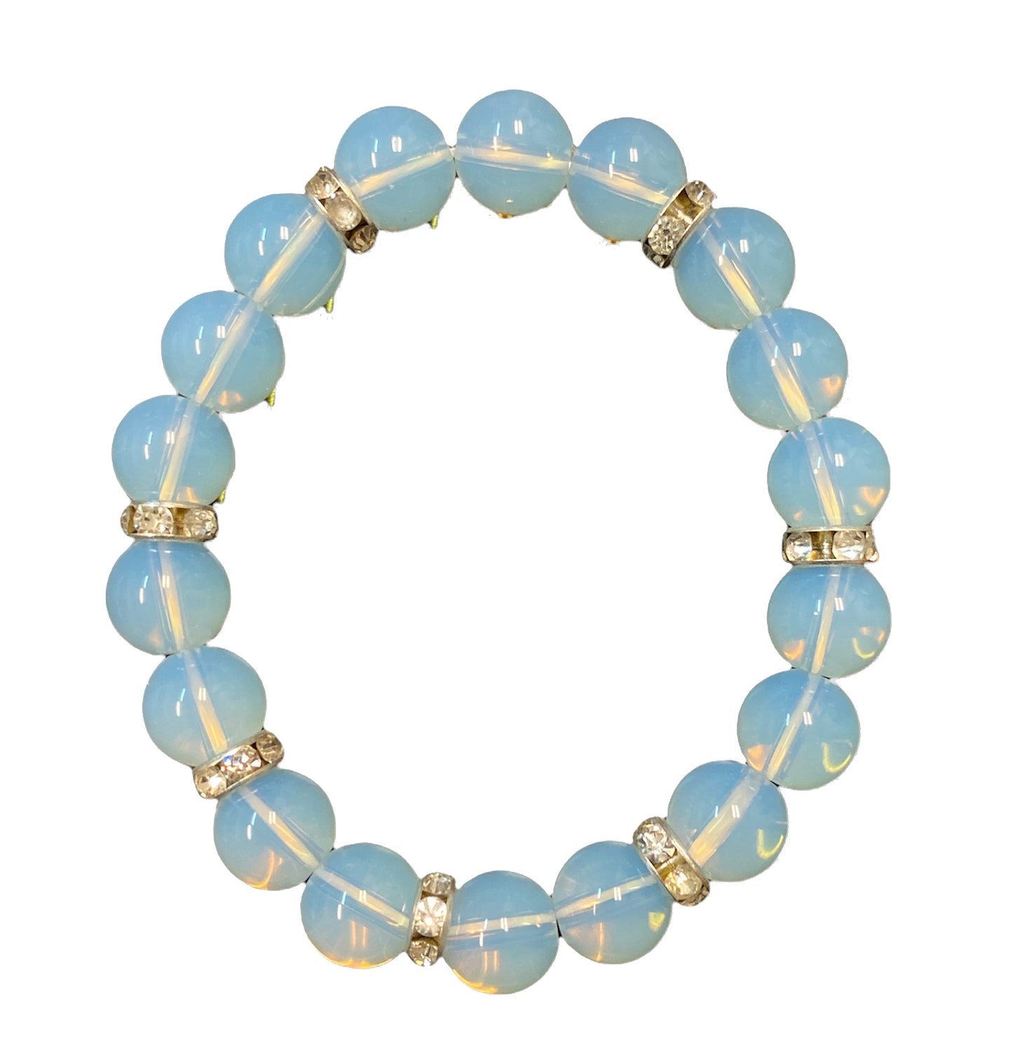 Opalite Bracelet with Diamond Ring- 10mm - NEW1021