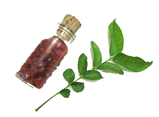 Red Carnelian GEMSTONE BOTTLE with Cork - 40g - 50mm - India
