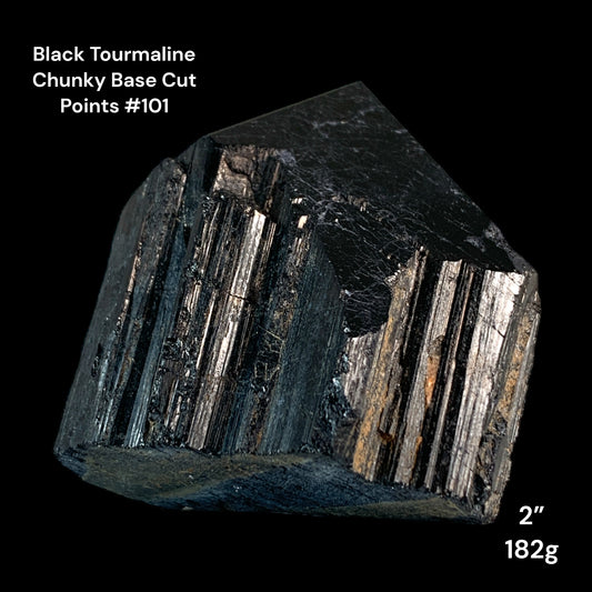 Black Tourmaline - 2 inch - 182g - Natural Cut Base Chunky Polished Points