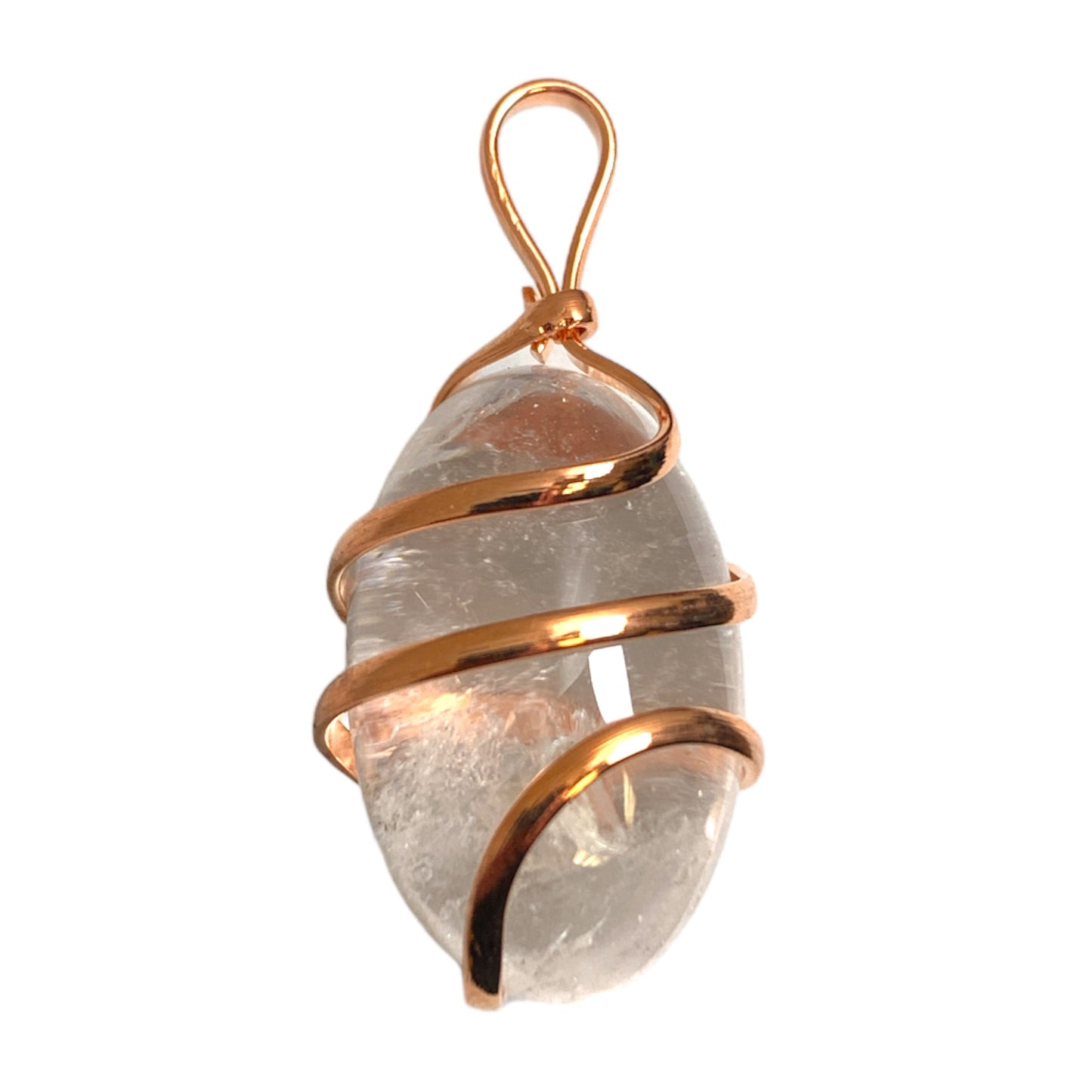 Clear Quartz Lingam Copper Wrapped Pendant - 10g - India - NEW1021