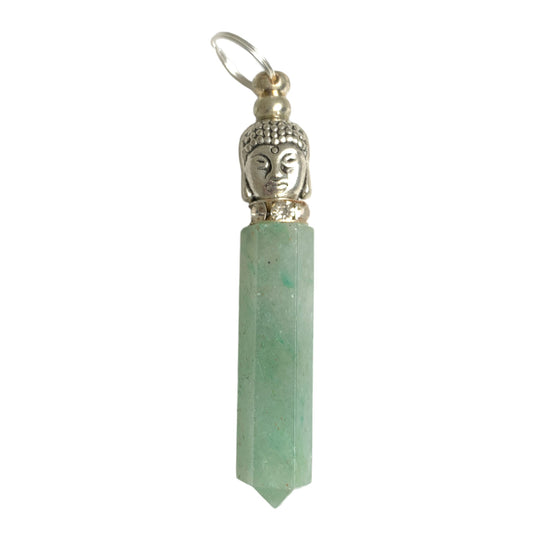 Pendentif Pointe Crayon Jade Vert avec Bouddha - 40mm 20g - NEW1021