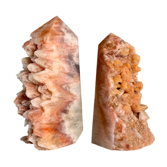 Orange Calcite Cluster - 3.5 - 5 inch - Price per gram - NEW822 - Polished Towers - Rough Edge