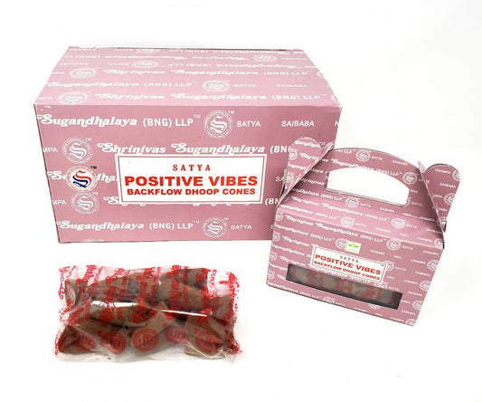 Satya Positive Vibes BACKFLOW Cones (6 pack/box) - (24 cones each pack) - NEW922