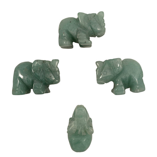 Baby Elephant - 25mm 1 inch - Green Aventurine - Price Each - NEW922