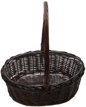 WILLOW OVAL BASKET STAINED 19x16x7 WITH LINER