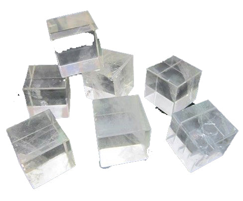 Crystal Quartz Cubes Stones 25x25mm - 45 Grams - India