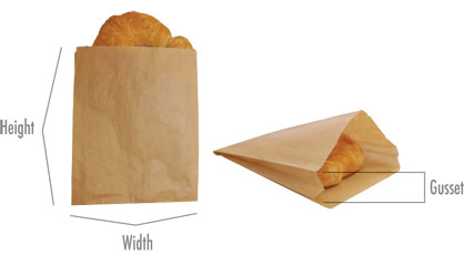 Natural Kraft - Notion Merchandise Gusset Bags - 12 x 2-3/4 x 18 inch W x D x H