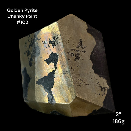 Golden Pyrite Chunky Points - 2 inch - 186g - Polished Points