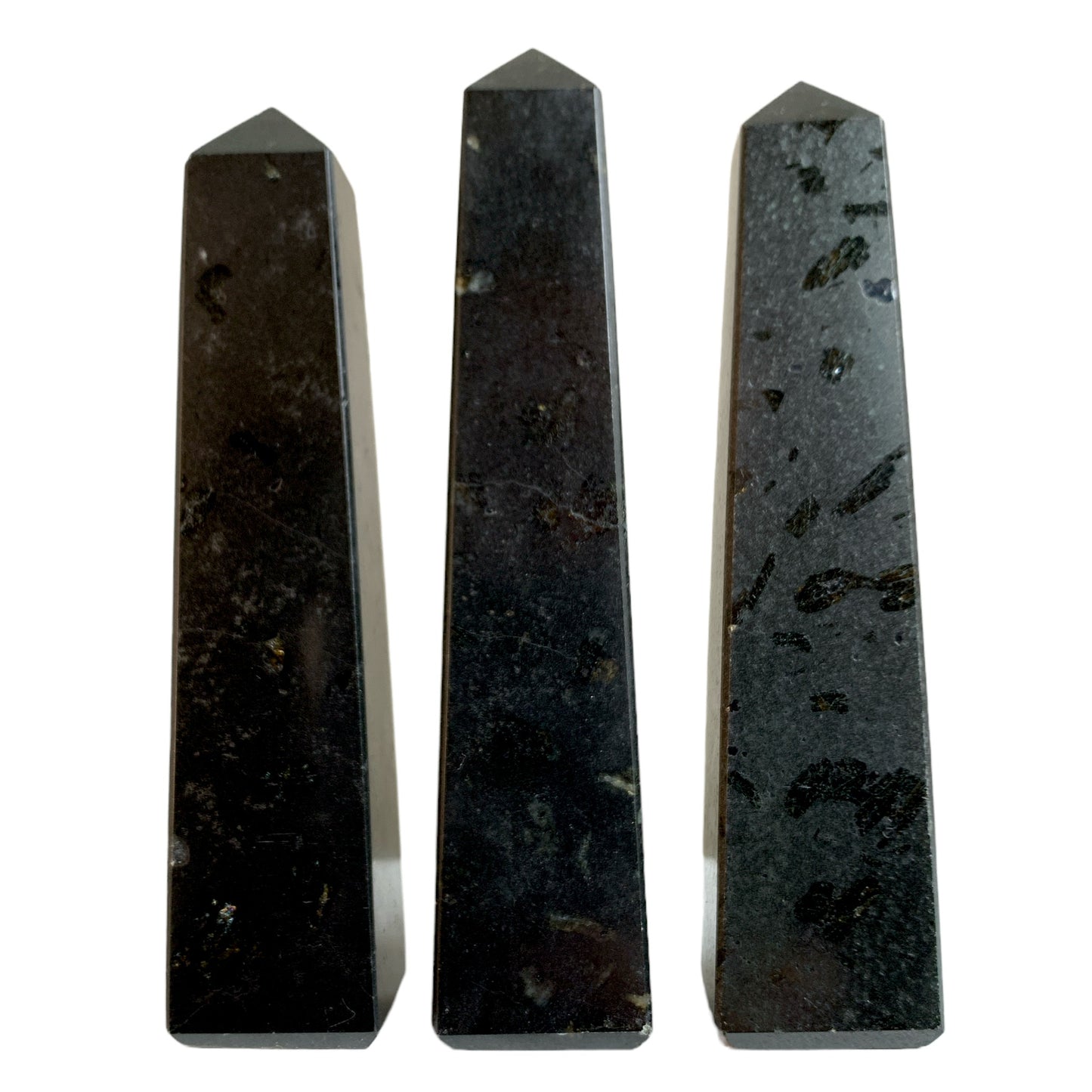 Black Tourmaline - Tower Polished Points - 2.5 to 4.5 inches - Price per gram per piece (B2B ordering 1 = 1 Tower so we charge Ex. 60g = $6 each)