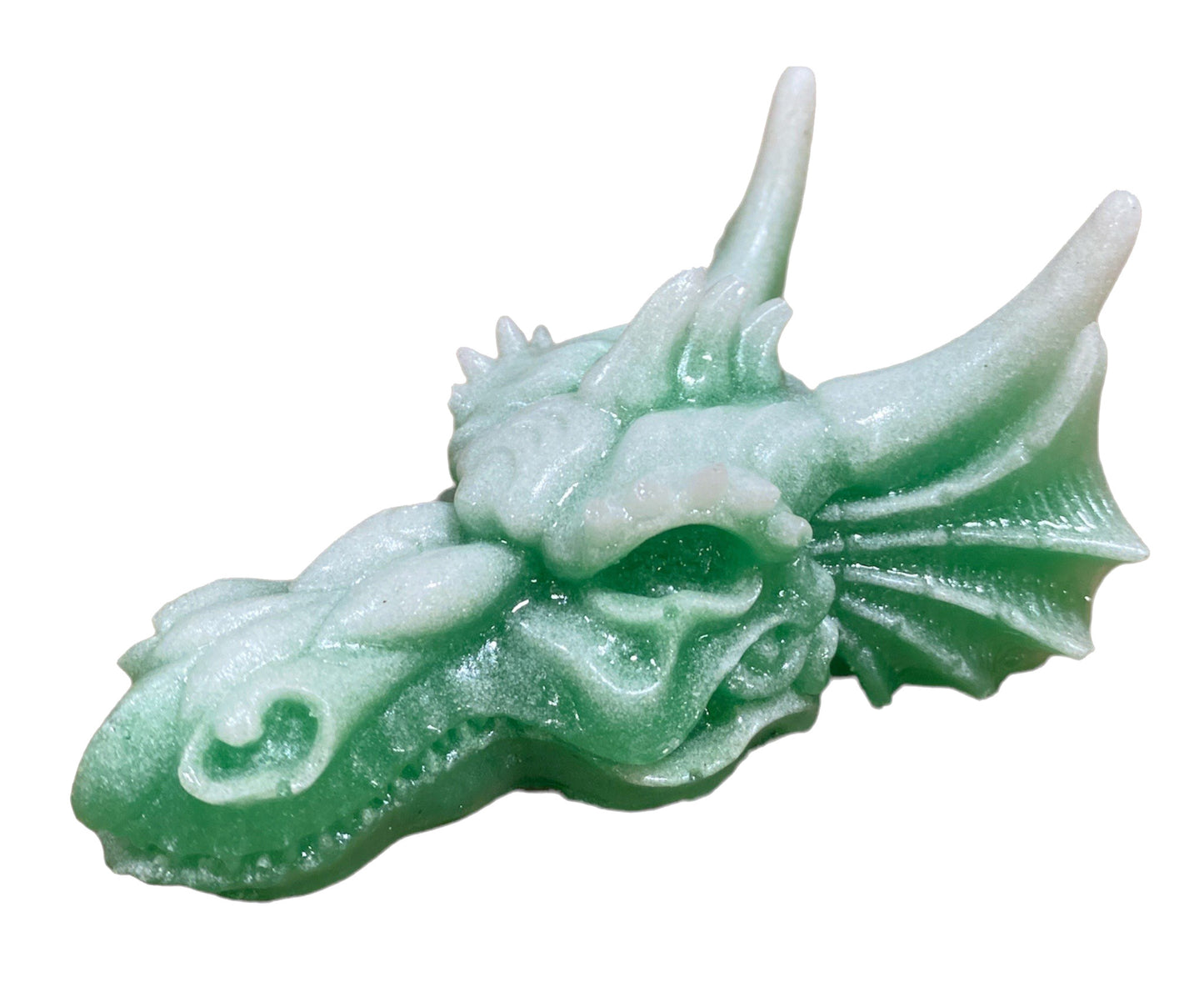 Tête de dragon - Résine lumineuse verte - 3,5 x 2,5 pouces - Chine - NEW1022