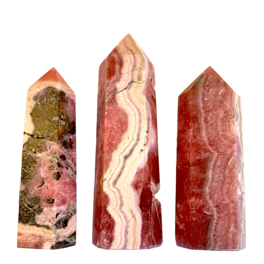 Rhodochrosite AA Polished Points - 45-70mm - Prix au gramme - NEW622 - Pierre d'amour et d'équilibre car on dit qu'elle permet la pleine expression de l'amour en calmant les passions excessives