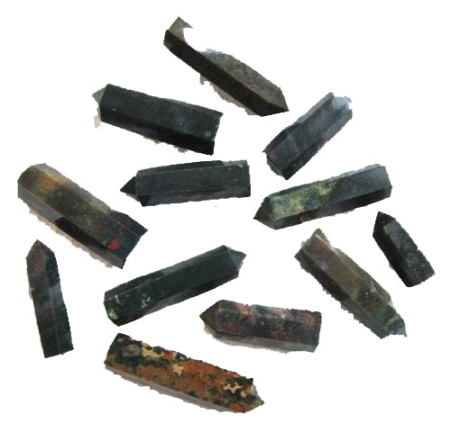 Blood Stone - 25-35mm - Single Terminated Pencil Points - (min order 5) - India