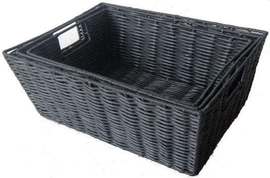 S/3 NYLON/WIRE DISPLAY BASKETS - BLACK
