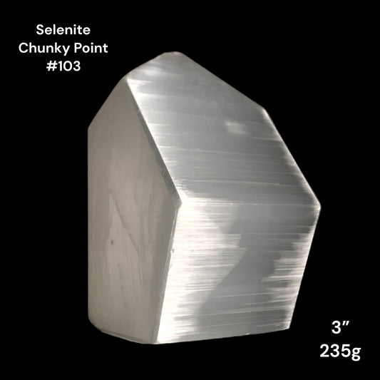 Selenite Chunky Points - 3 inch - 235g - Polished Points