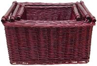 WILLOW  RECT STORAGE BASKET BURGUNDY 18x15 x10-5