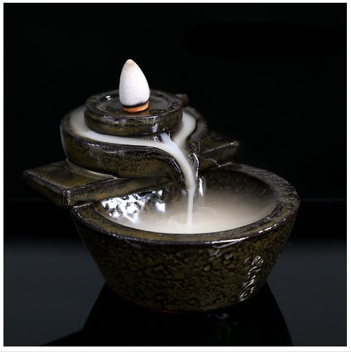 Incense Smoke Backflow Hole Ceramic Incense Burner, Porcelain