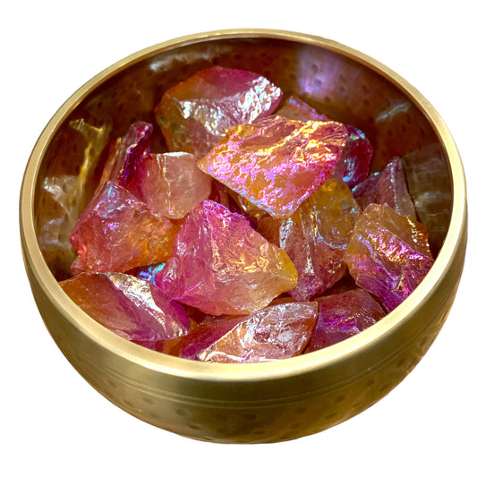 Quartz Chunks Aura Pink Purple Finish - 1.5 to 2.5 inch - per gram - India - 500 gram minimum - China - NEW223