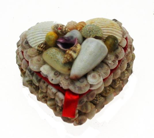 SHELL JEWEL BOX - 3 inch - HEART SHAPE