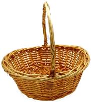 Willow Oval Baskets - High Ends - Honey - Lge 15x12x5.5 DEEP OUTSIDE  4 DEEP   13 HANDLE