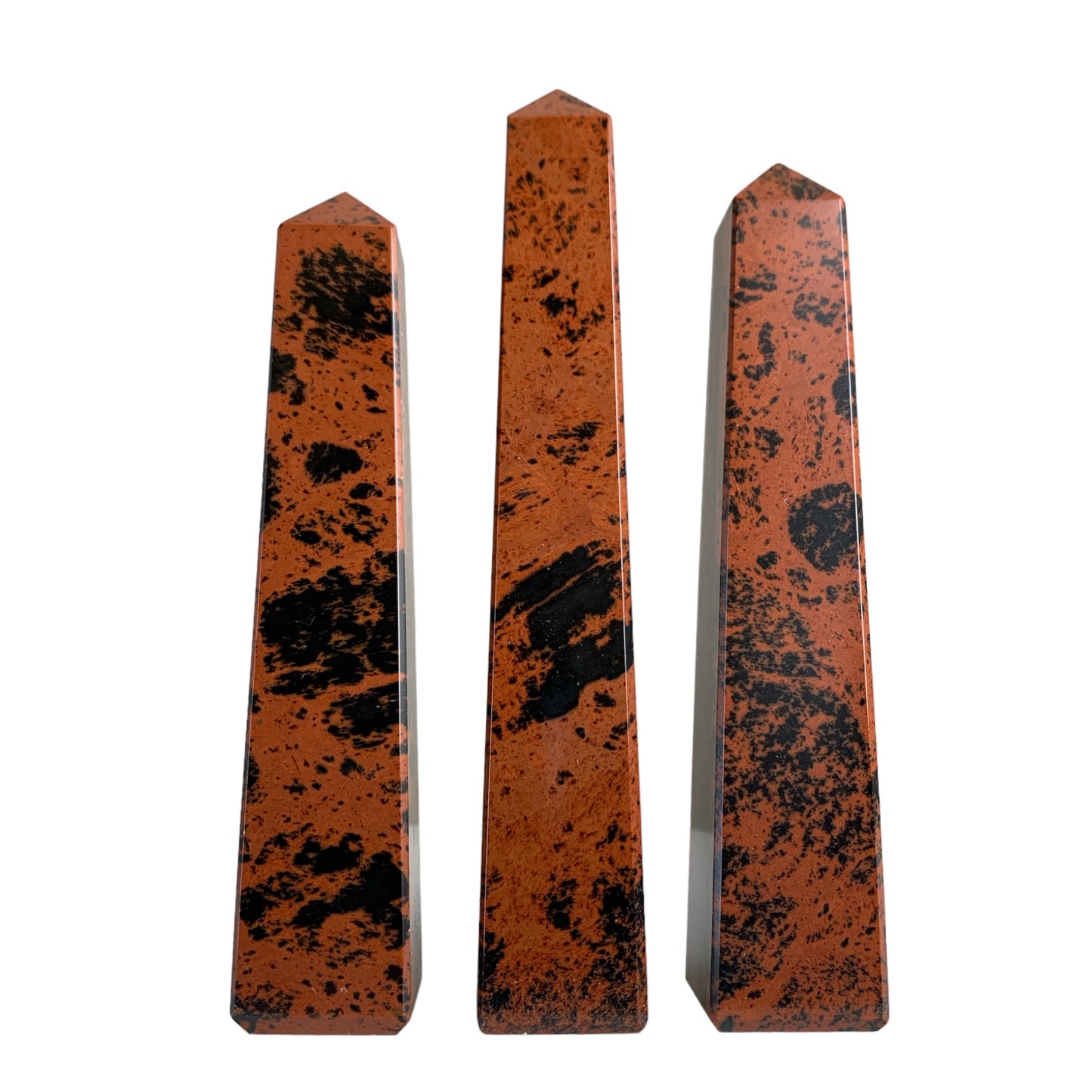 Mahogany Obsidian - 2.5 to 5 inches - Price per gram per piece (B2B ordering 1 = 1 Tower so we charge Ex. 60g = $6.00 each) - Polished Towers Points