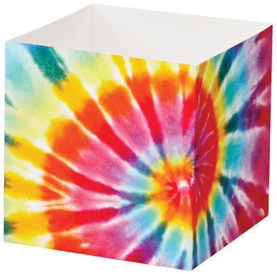 Boîte-cadeau Tie-Dye Square Party Favor - 3 3/4 x 3 3/4 x 3 3/4 pouces de profondeur (commande par 6)