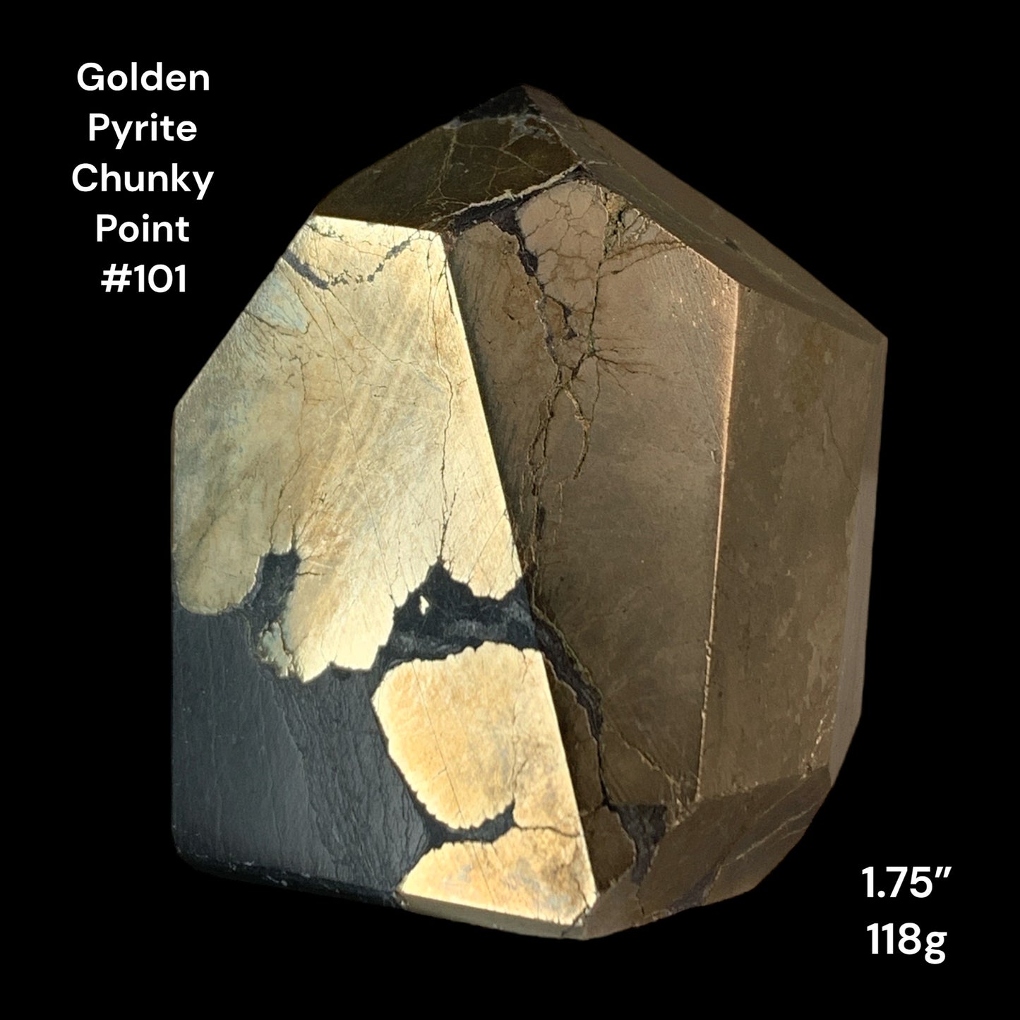 Golden Pyrite Chunky Points - 1.75 inch - 118g - Polished Points