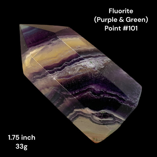 Fluorite Purple & Green - 1.75 inch - 33g - Polished Points